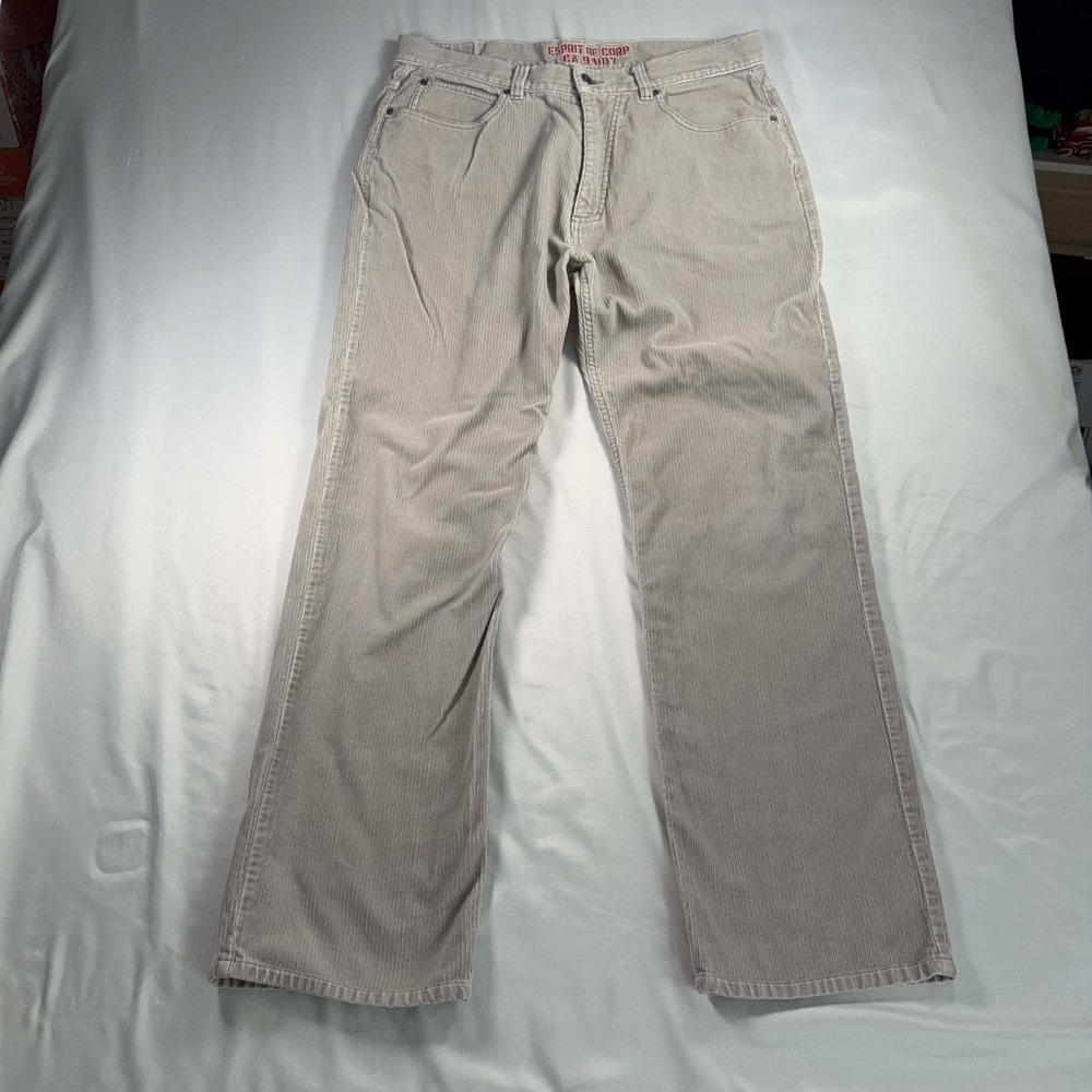 Vintage Esprit de Corp Corduroy Pants Mens 36x31.5 Gray Straight Leg 90s